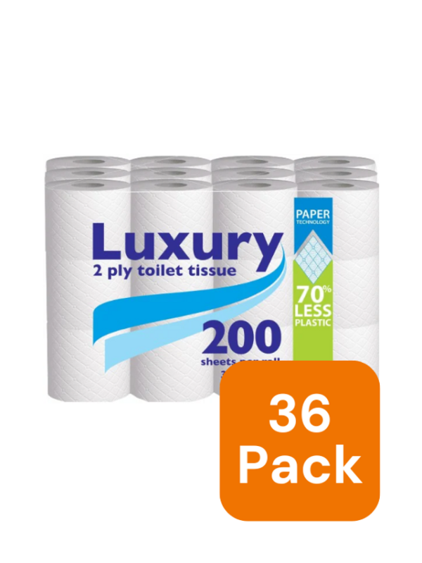 Luxury Toilet Rolls x 36 | 2 Ply 200 Sheets